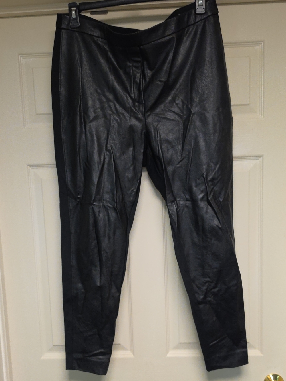 Chico's Black Faux Leather Ponte Leggings